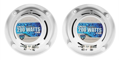 KMC2 Gauge Hole Digital Media Receiver w/Bluetooth+(2) 4" White Speakers