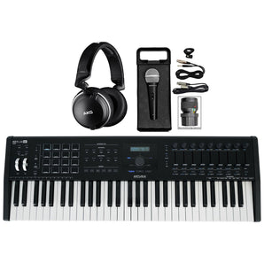 Arturia KeyLab 61 MkII 61-Key Keyboard Controller+AKG Headphones+Microphone