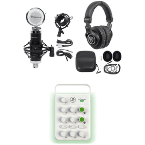 Mackie M Caster Live White Streaming Podcast Smartphone/USB Mixer+Headphones+Mic