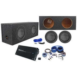 (2) American Bass XR-10D4 2000w 10" Subwoofers+Sealed Box+Mono Amplifier+Amp Kit