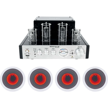 BluTube Tube Amplifier + (4) 6.5" LED Ceiling Speakers