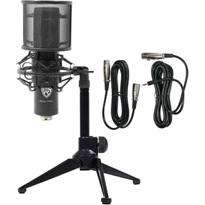 Rockville RCM PRO PC Gaming Twitch Microphone Streaming Recording Game Mic+Stand
