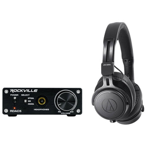 Audio Technica ATH-M60X Monitor Headphones+DAC Headphone Amplifier Amp