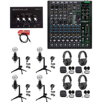 4-Person Podcast Recording Kit with ProFX10v3 Mixer and Desk Stands