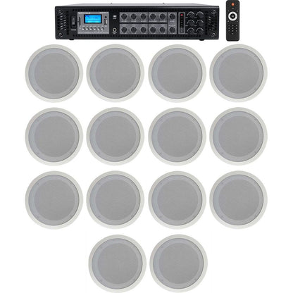 CC80T White 14-Pack + RCS180-6 6-Zone 180W Amp Bundle