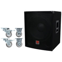Rockville SBG1184 18" 1000 Watt Passive 4-Ohm Pro DJ Subwoofer + Steel Casters