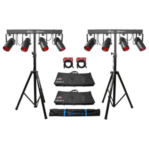 Pair Chauvet DJ 4PLAY 2 RGBW DMX Light Bar Packages+Bags+ Stands and Cables 4PLAY2