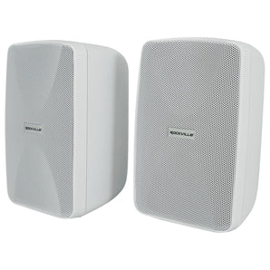 2 Rockville WET-40W 4" 70V Commercial Indoor/Outdoor Wall Speakers White Swivel