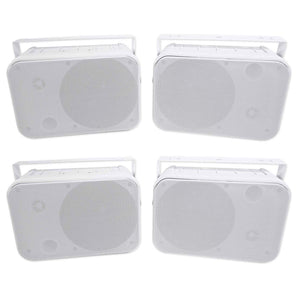 (4) Rockville HP65S-8 6.5" Outdoor/Indoor Home Theater Speakers+Swivel Brackets