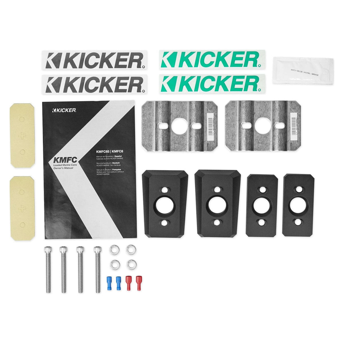 KMFC65W 6.5" White Marine Speakers, Amplifier & Wire Kit