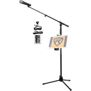 Rockville Microphone+Quick Release Tripod Mic Stand+Smartphone/Tablet/iPad Mount