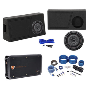 Kicker 43CVT104 COMPVT 800w 10" Slim Subwoofer+Ported Sub Box+Amplifier+Wire Kit