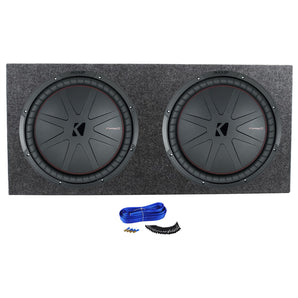 2) Kicker 48CWR154 COMPR15 15" 3200 Watt Car Subwoofers+Vented Sub Box Enclosure