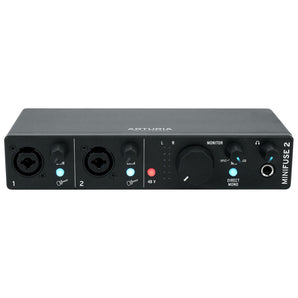 Arturia Minifuse 2 Black 2x2 USB MIDI Audio Recording Interface+Software