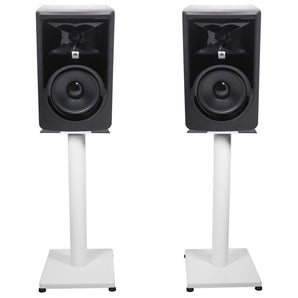 (2) JBL 306P MkII 6" Powered Studio Monitor Monitoring Speakers+White 21" Stands