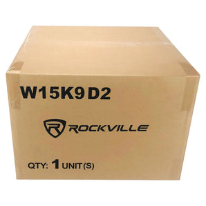 (2) Rockville W15K9D2 15" 10,000w Car Audio Subwoofers+Vented Sub Box Enclosure