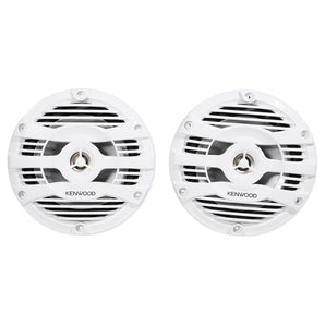 (2) Kenwood KFC-1653MRW 6.5" 600w Marine Speakers+4-Channel Amplifier+Wire Kit