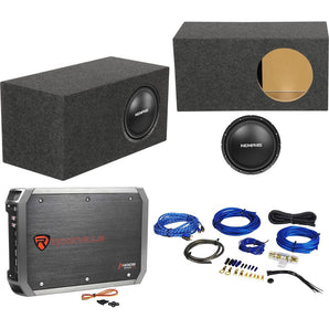 Memphis Audio SRX1240 12" 500w SRX Subwoofer+Vented Sub Box+Amplifier+Amp Kit