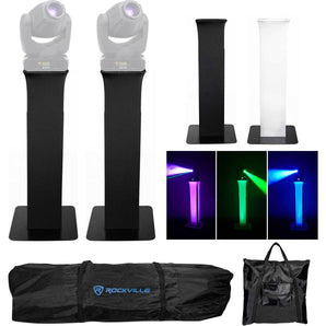 (2) Totem Stands+Black+White Scrims For (2) American DJ Inno Spot Pro Lights