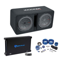 48DCWR122 Dual 12" Subwoofer Enclosure + Mono Amplifier + Amp Kit