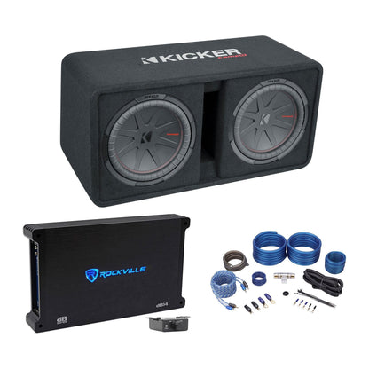 48DCWR122 Dual 12" Subwoofer Enclosure + Mono Amplifier + Amp Kit