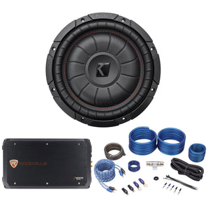 Kicker 43CVT104 COMPVT 800W 10" Car Subwoofer Sub+2-Channel Amplifier+Amp Kit