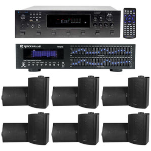 Technical Pro 6000w 6-Zone Home Theater Bluetooth Receiver +12) 5.25" Speakers+EQ