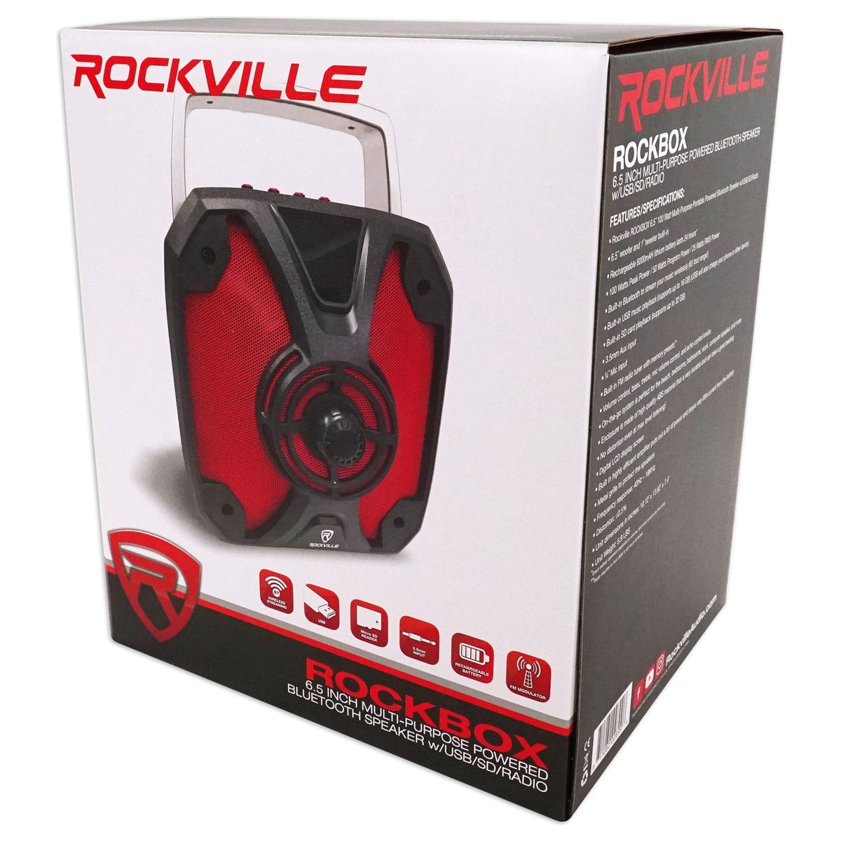 12KMTED Dual 6.5-Inch Wakeboard Tower Enclosures + ROCKBOX Bluetooth Speaker