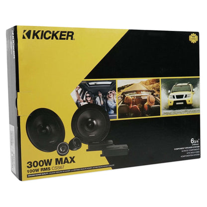 6.75" Component Speakers Plus 2-Channel Amplifier and Amp Wiring Kit