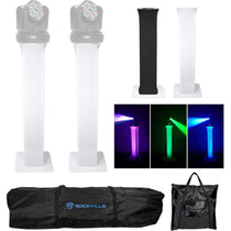 (2) Totem Stands+Black+White Scrims For (2) American DJ INNO COLOR BEAM