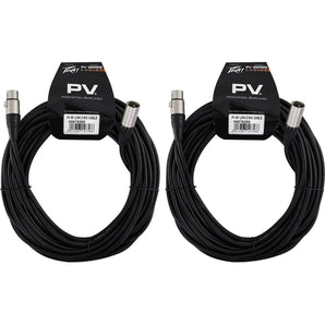 (2) Peavey PV 50' XLR Female to Male Low Z Mic Cables - 100 % Copper/Top Quality