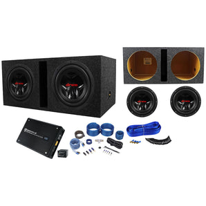 (2) JVC CS-G1210 12" 2400W Subs+Vented Box+RXD-M2 3000W Mono Amplifier+Amp Kit