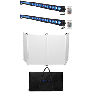 Rockville RFAAW DJ Event Facade Booth+Bag+Scrim+(2) Rechargeable Light Strips