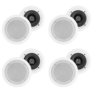 (8) Rockville HC55 5.25" 300 Watt White In-Ceiling Home Theater Speakers 8 Ohm