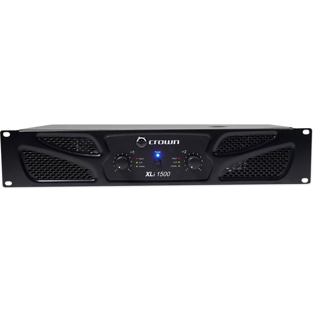 Crown XLi1500 Amplifier + (2) Rockville SPGN128 12in Speakers + Stands + Cables