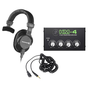 Beyerdynamic DT-252-80OHM Headphones+Mackie 4-Way Distribution Amplifier Amp