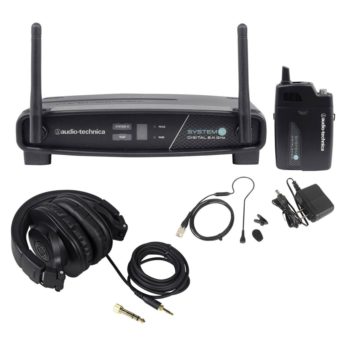 ATW-1101/H92 Wireless Headset Mic System with ATH-M30X Studio Headphones