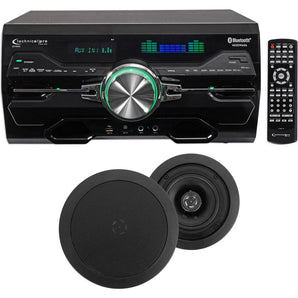 DV4000 4000w Bluetooth Home Theater DVD Receiver+2) 5.25" Black Ceiling Speakers