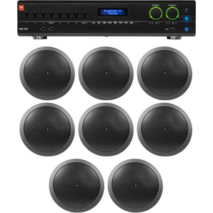 JBL VMA2120 2-Channel/Restaurant 2-Channel Amplifier+(8) JBL Black 6.5" Speakers