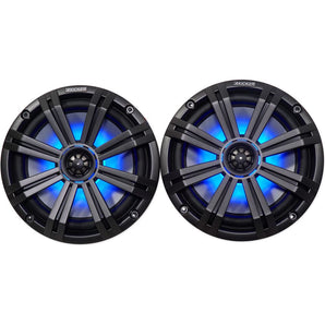 2 8" Kicker LED Speakers+SSV Works Swivel Cage Pods For 2014-Under Polaris RZR S