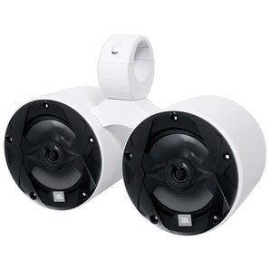 JBL MS65B 75w RMS Marine Boat Dual 6.5" Wakeboard Tower Speakers in White Pods