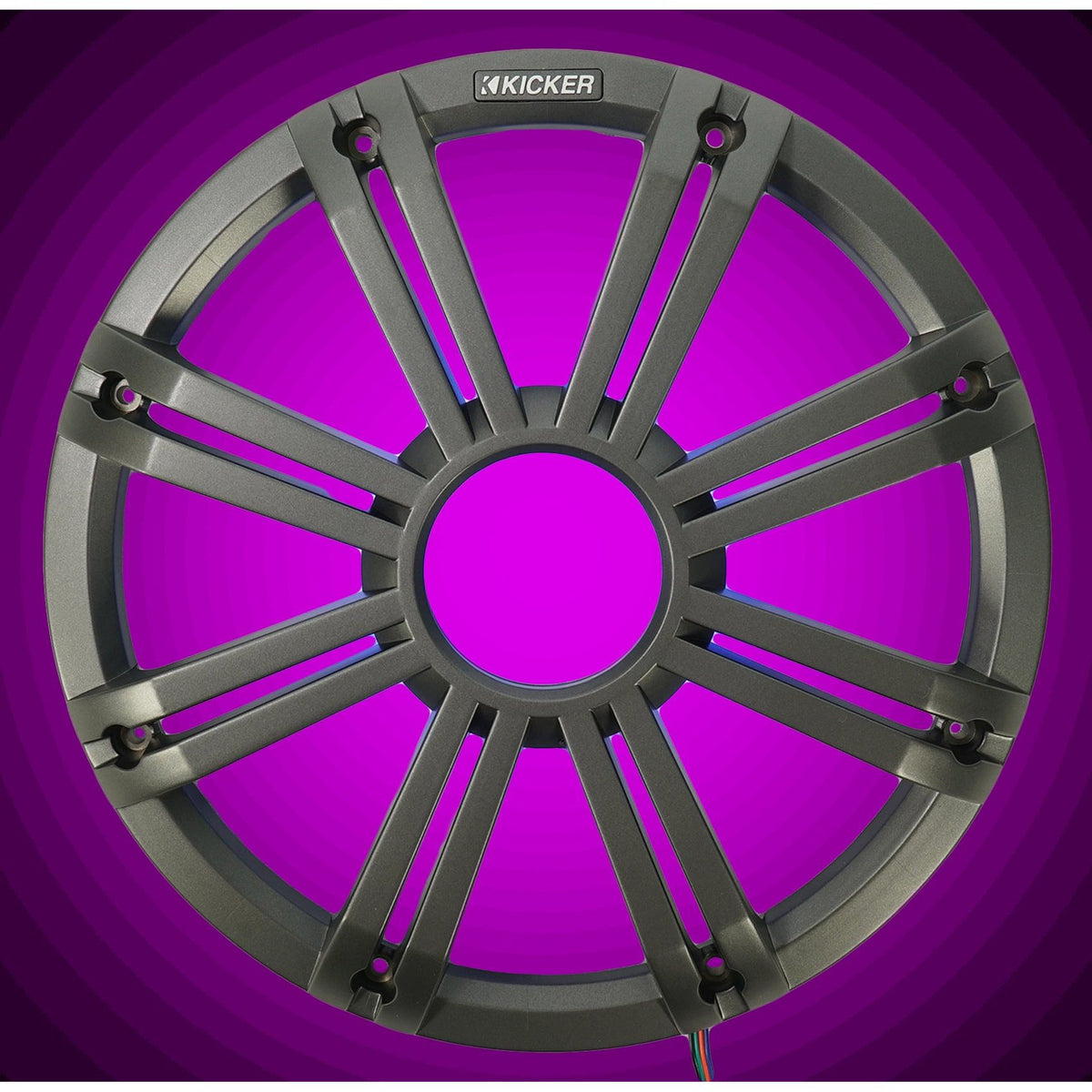 45KM104 10" Marine Subwoofer & Charcoal LED Grille Bundle