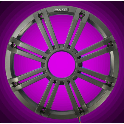 45KM104 10" Marine Subwoofer & Charcoal LED Grille Bundle