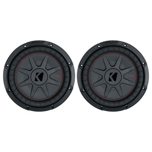 (2) KICKER 48CWRT104 CompRT 800w Shallow 10" Subwoofers DVC 4-ohm Subs COMPRT10