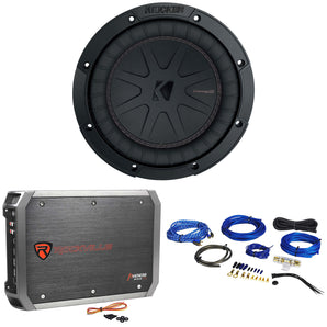 Kicker 48CWR82 COMPR8 8" 600 Watt Car Audio Subwoofer+Sub Amplifier+Amp Kit