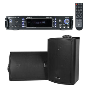 Rockville Home Theater Bluetooth Receiver + (2) 5.25" Speakers w/Swivel Brackets