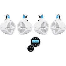 RGHR2 Marine Bluetooth USB Receiver+Remote+(4) 8" Wakeboard Speakers