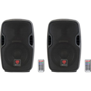 (2) Rockville BPA8 8" Professional Powered Active 300w DJ PA Speakers+Bluetooth
