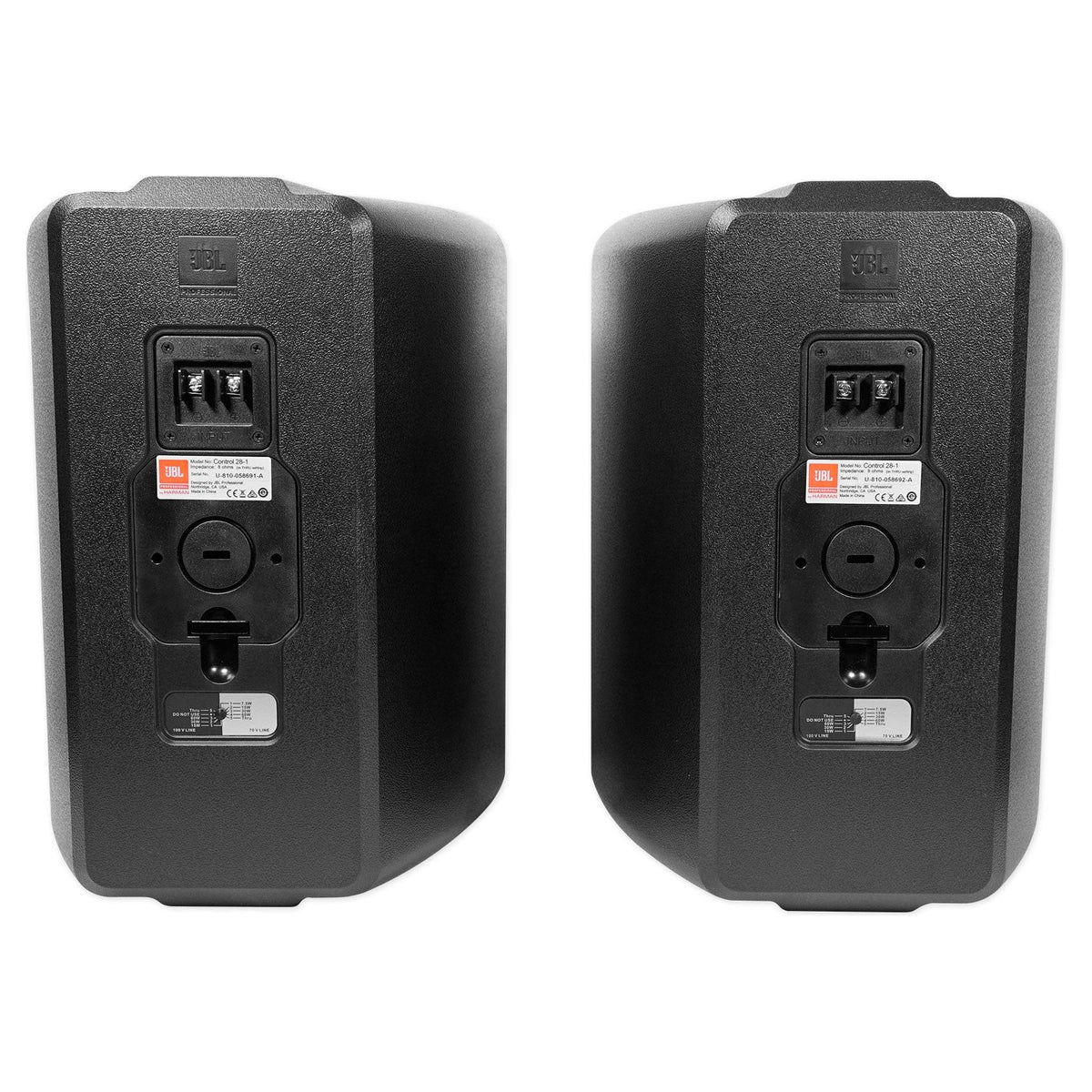 2) JBL Control 28-1 8" 60w 70v Commercial Indoor/Outdoor Speakers For Restaurant