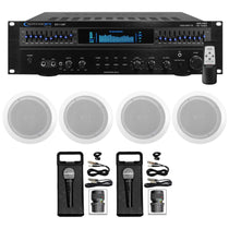 1500 Watt Home Karaoke Machine System + (4) 6.5" Ceiling Speakers